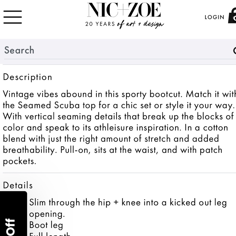 Nic + Zoe NWT Active Performance Ready All Day Style boot style pull on pants - Picture 4 of 13